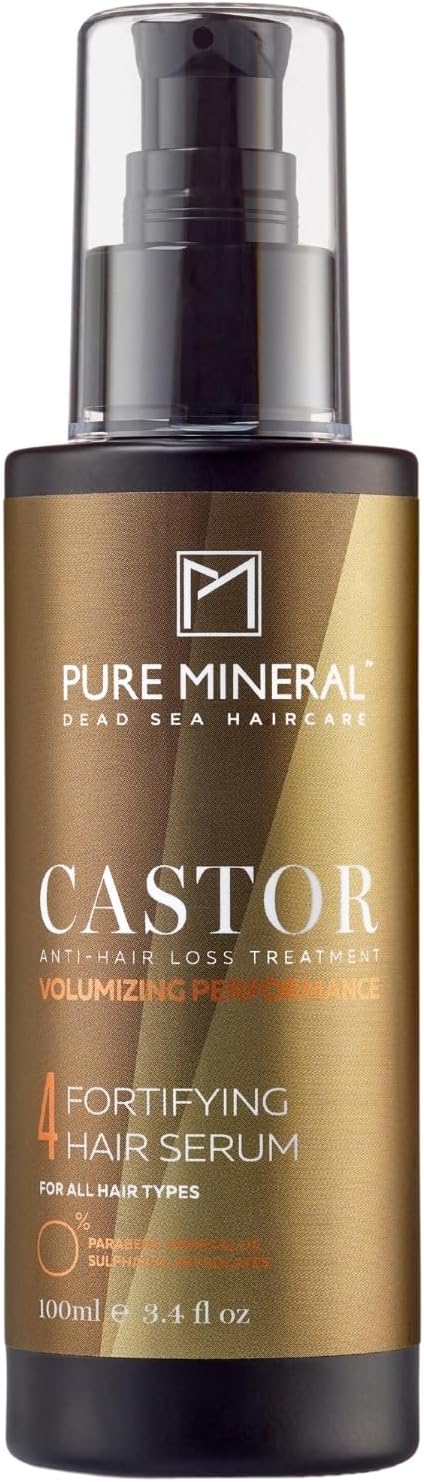 Pure Mineral – Haarserum met Castorolie – Bevordert Groei en Vermindert Gespleten Haarpunten – Omega-9 – Zonder sulfaten, parabenen, petrolaten – 100ml