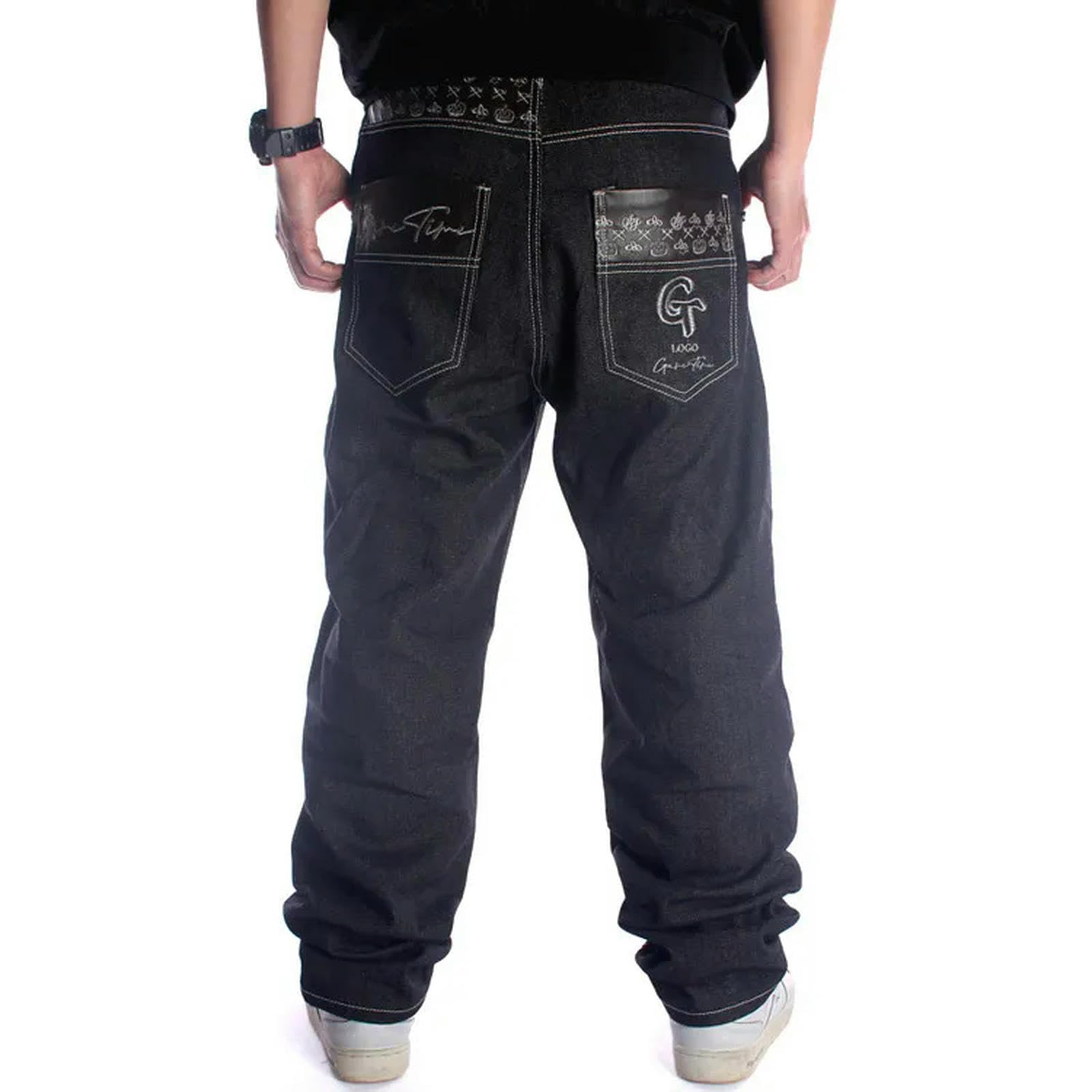 Jeans Uomo Larghi High Street Jeans Uomo Straight Baggy Denim Pants