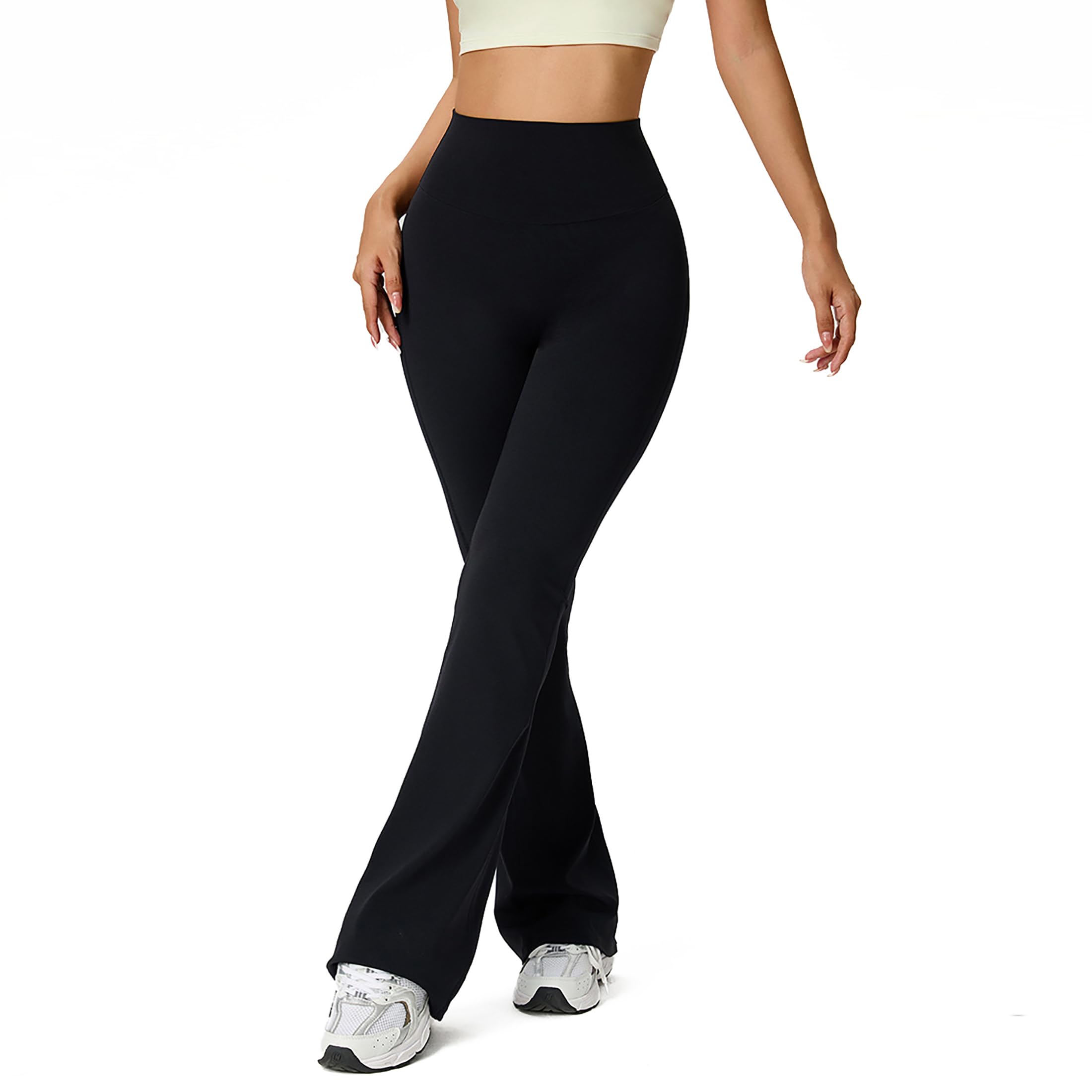 Pantalones de yoga para mujer, pantalones de deporte acampanados, cintura alta, con bolsillos, pantalones de deporte, para el tiempo libre, pantalones de jazz