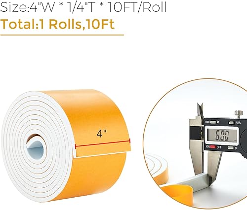 Vista 63 de Ravinte Tira de sellado de puerta de burlete de 3 "x 1/8" x 10FT - Blanco