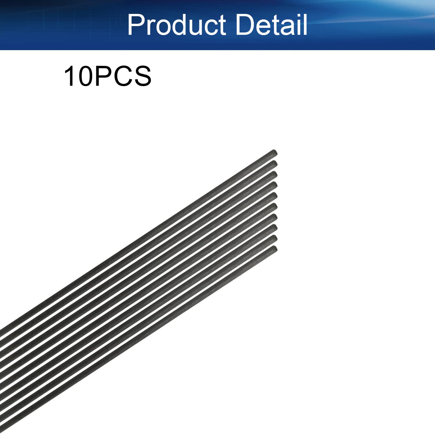 Fibre De Carbone QUARKZMAN Barre En , Tige De Carbone De 1 Mm X 300 Mm Pour Avion RC, Bricolage, Cerf-Volant, Tube D'Aile De Quadricoptère, Réparation De Bras, Lot De 12 Barre