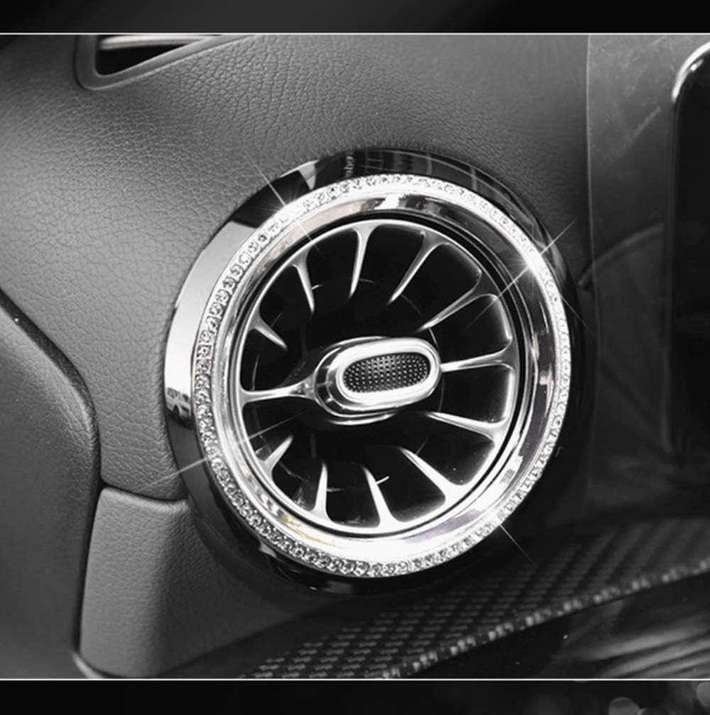 Bling Accessories Fit for Mercedes Benz 2020-2023 B Class GLB Knob Button Internal Decoration 3D Rhinestones Decal Cover Applique Ring (Outer Ring of air Outlet 7 pc/Set)