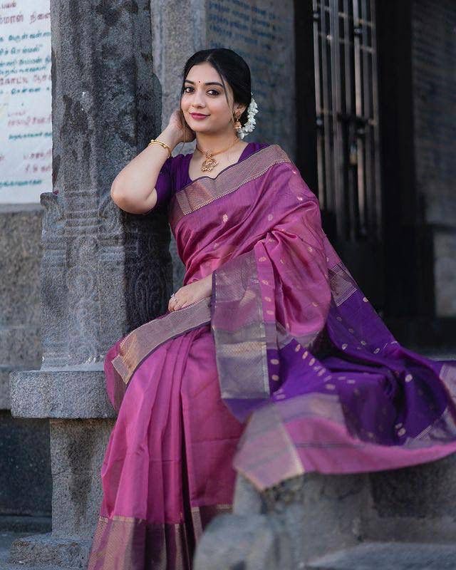 Image of Women's Banarasi Style Pure Kanjivaram Silk Jacquard Kanchipuram Pattu Saree With Un-Stiched Blouse (Pink)