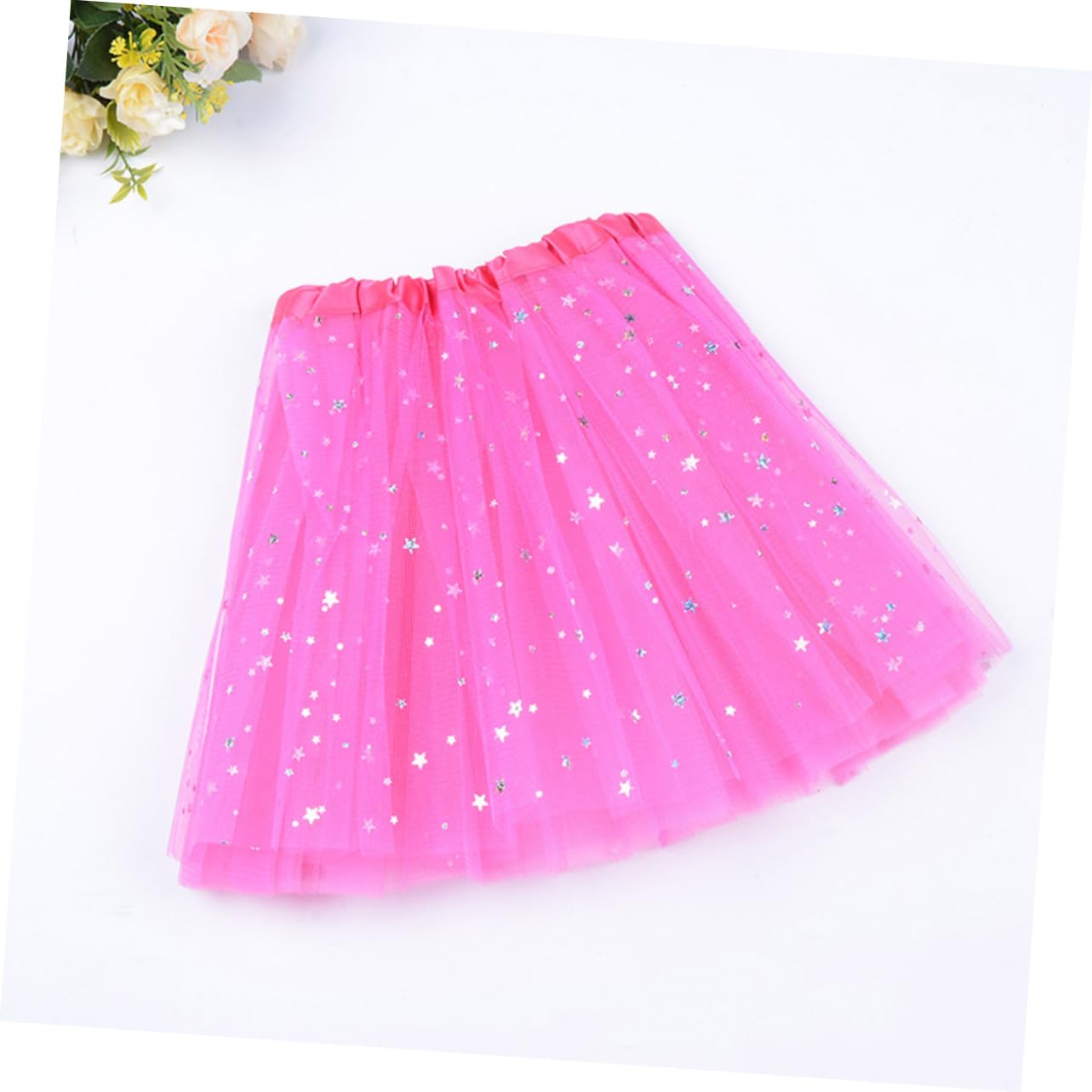 Yardwe Pink Tutu Toddler Skirt 5pcs Children Ballet Practice Skirt Set Elastic Waistband