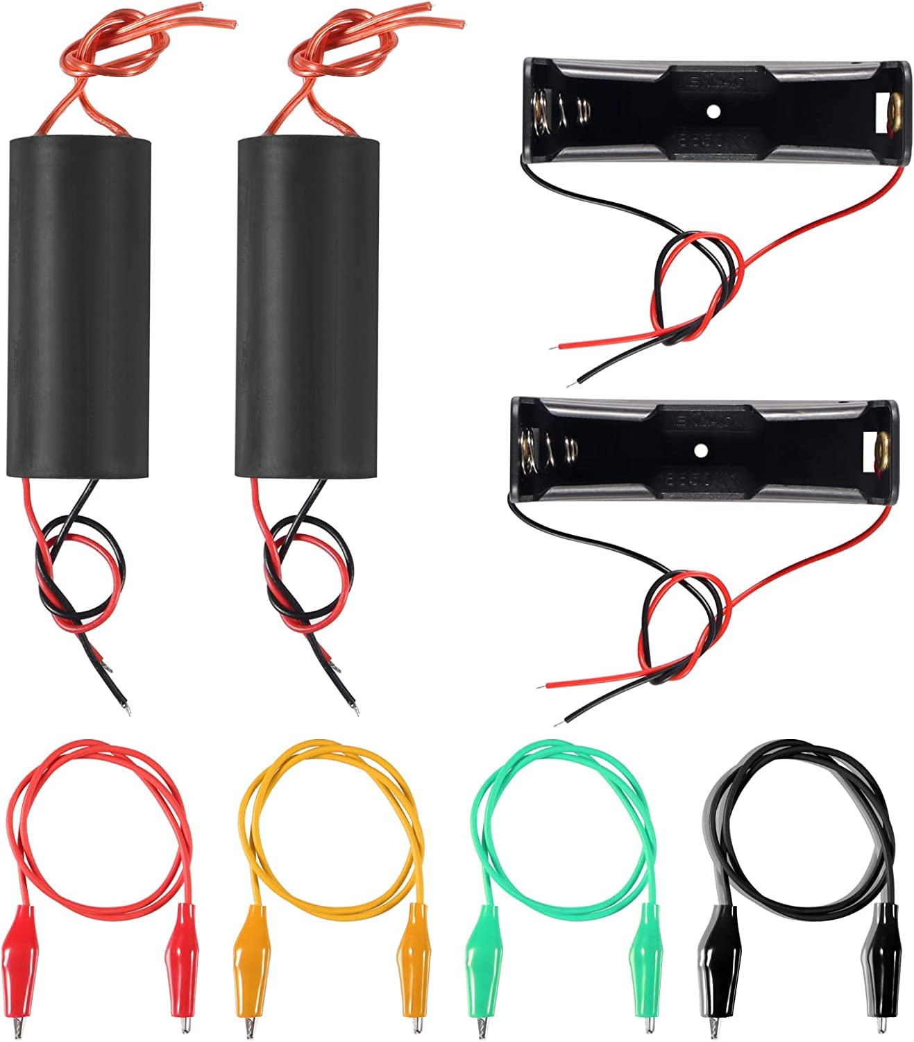 IDUINO 2pcs DC 3V-6V to 400kV Boost Step-Up Power Module High Voltage Generator with 4pcs Insulated Alligator Clip Test Cable,2pcs 1 Slot 18650 Battery Holder-image-18