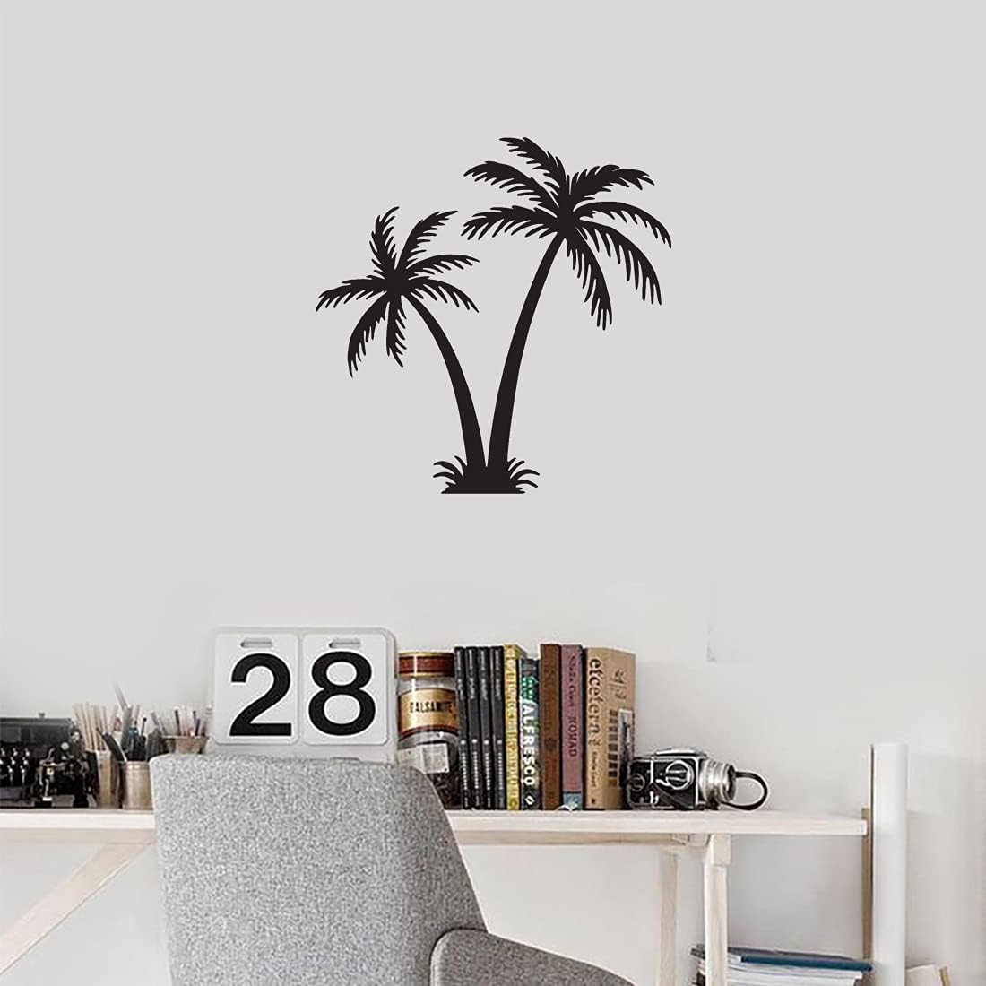 Palm Tree Tropical 10 (Black) (Set of 2) Premium Waterproof Vinyl Decal Stickers for Laptop Phone Accessory Helmet Car Window Bumper Mug Tuber Cup Door Wall Decoration image 4