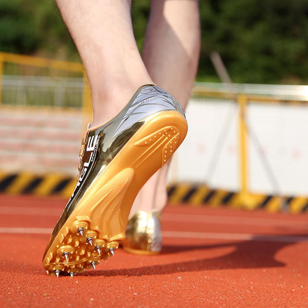 Zapatillas de Atletismo Hombre con 7 Clavos, Zapatos De Carreras Transpirable Antideslizante, Zapatos Salto Largo Training