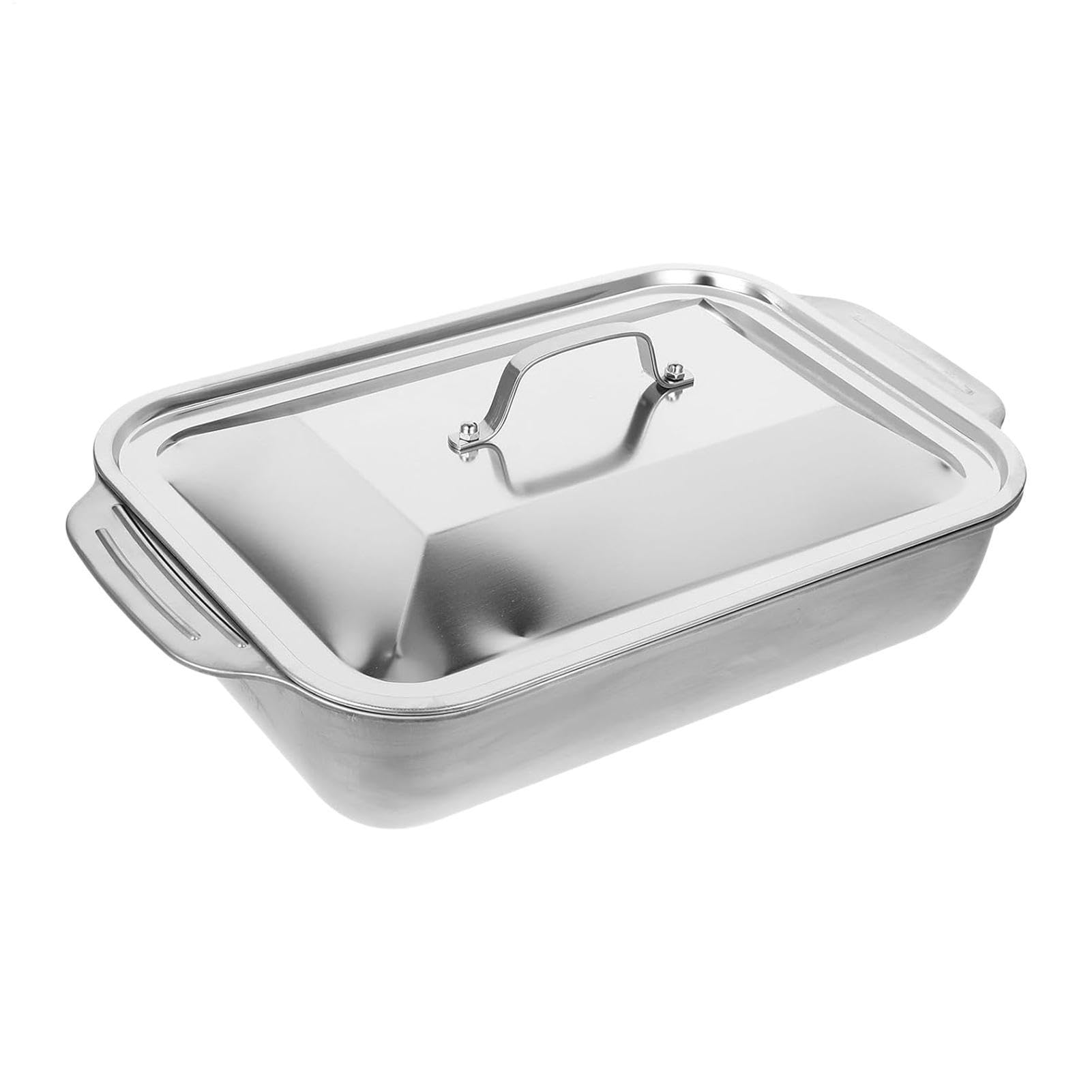 Plaque de cuisson en acier inoxydable avec couvercle pour barbecue et camping