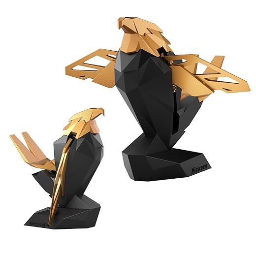 Controller Holder for Xbox/PS/Switch – Celebrity Black & Gold Eagle Stand, Auto-Spreading Wings, Dual Placement, Scratch-Free Curved Tail Design