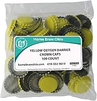 Vista 4 de Home Brew Ohio Tapas de corona amarillas, 100