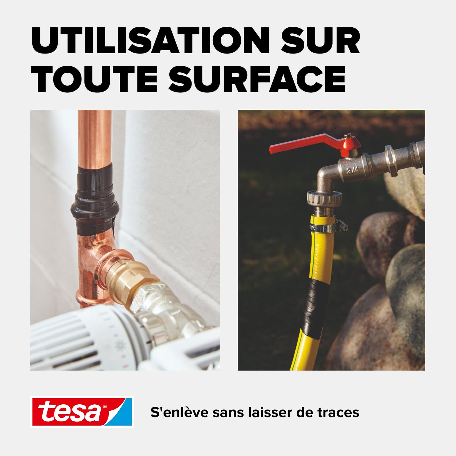 tesa extra Power Extreme Repair Ruban de Réparation Auto Amalgamant pour Tuyaux et Câbles – Silicone Résistant Noir