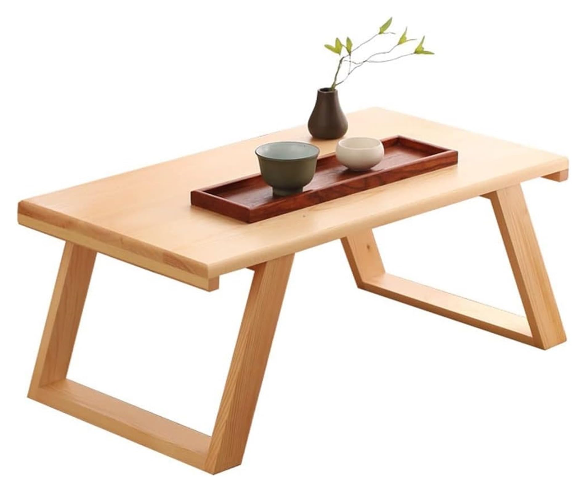 Table à thé Zen Japonaise pour Tatami et Balcon Cosy en Bois Naturel
