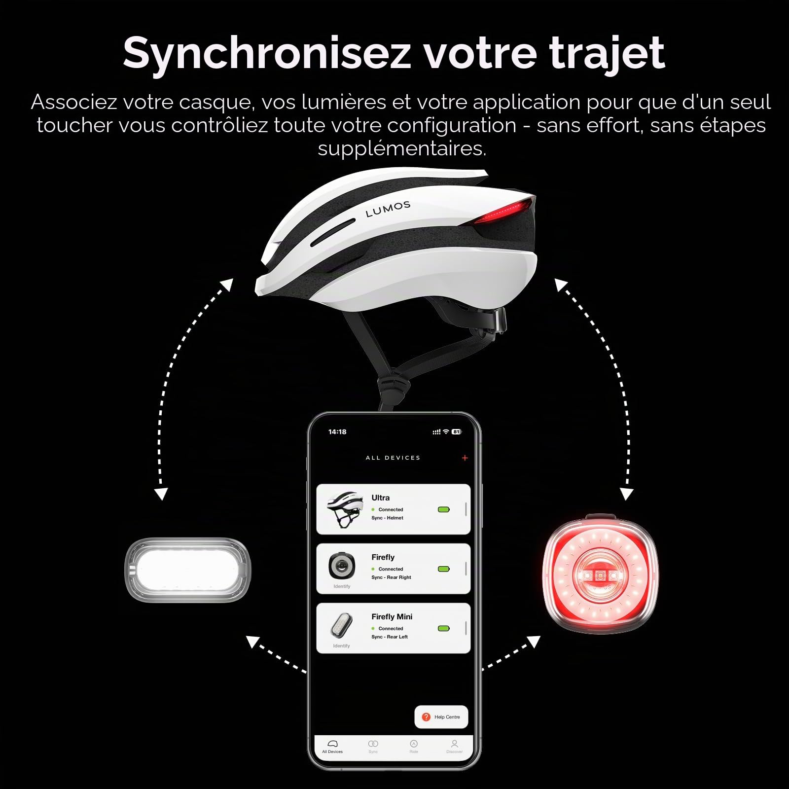 Lumos Casque Ultra Smart | Casque de vélo | Feux Avant et arrière (LED) | Clignotants | Feux Stop | Connexion Bluetooth | Adultes: Homme, Femme