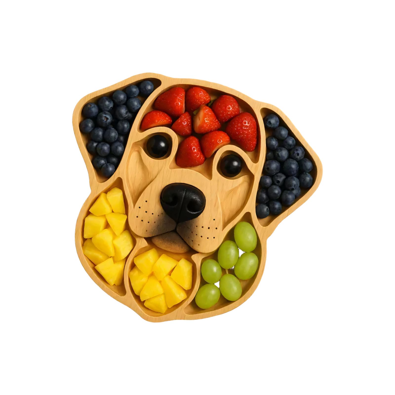 HGENAHGTF Dog Head Shaped Wooden Serving Tray for Displaying Snacks Fruits and Canapes Suitable for Various Occasion Wooden Dog Fruit Tray