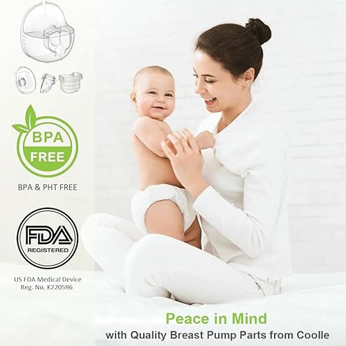 Miniatura 6 de Piezas de extractor de leche, escudo de brida, válvula de pico de pato de 0.94 pulgadas, diafragma de silicona, juego de tazas para colector de