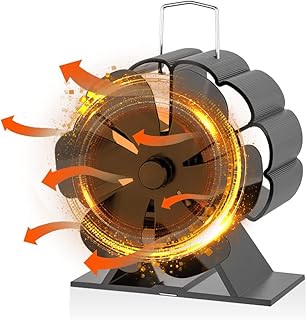 Log Burner Accessories, CJBIN Fan for Wood Burning Stove, Valiant Stove Fan, Log Burner Fan Silent Small, Wood Burner Fans, Stove Fan, Stove Fan Small, for Wood/Log Burner/Fireplace Accessories