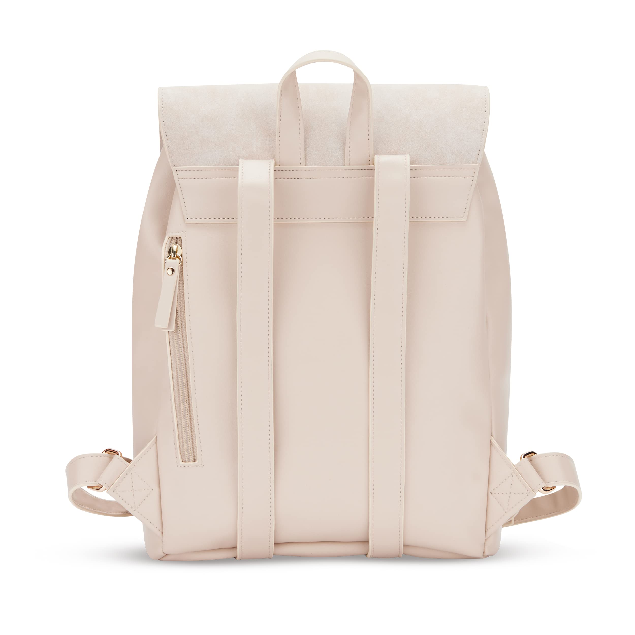 Expatrié Rucksack Damen Elegant Beige - Estelle - Moderner Kleiner Tagesrucksack für City, Business & Uni - Kunstleder Damenrucksack Klein - Wasserabweisend