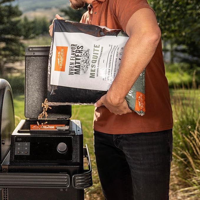 Traeger Grills Mesquite 100% All-Natural Wood Pellets for Smokers and Pellet Grills, BBQ, Bake, Roast, and Grill, 20 lb. Bag - image 2