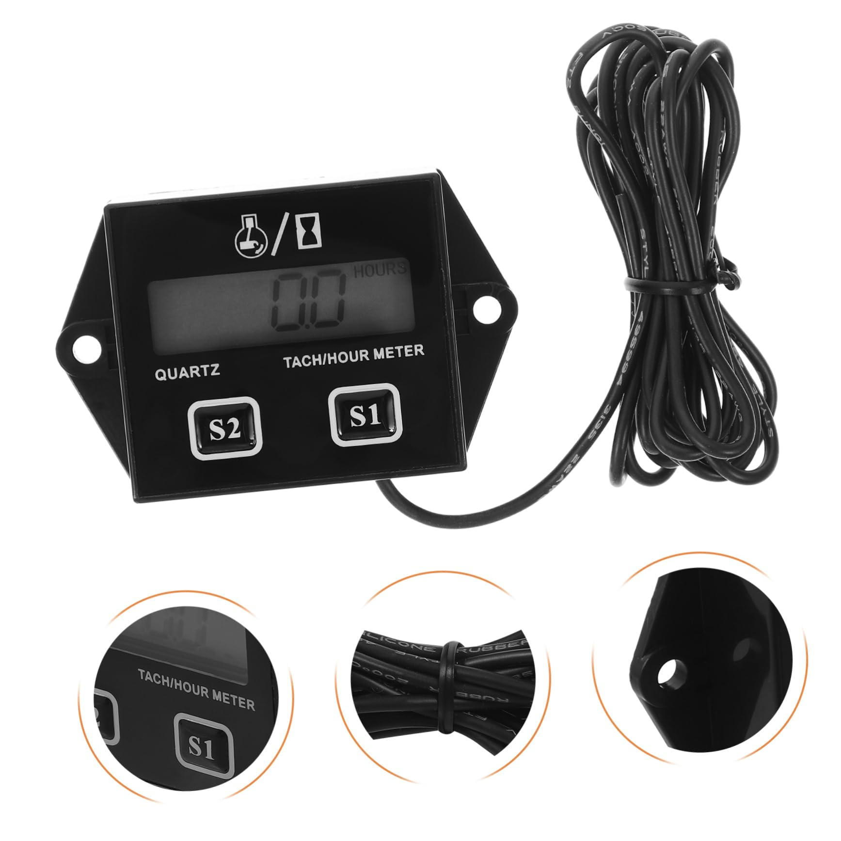 Gatuida 5sätze Digitaler Tachometer Mit Lcd-display Für Motorräder Rasenmäher Und Kettensägen Präziser Drehzahlmesser Und Betriebsstundenzähler Vielseitig Einsetzbar Und Langlebig