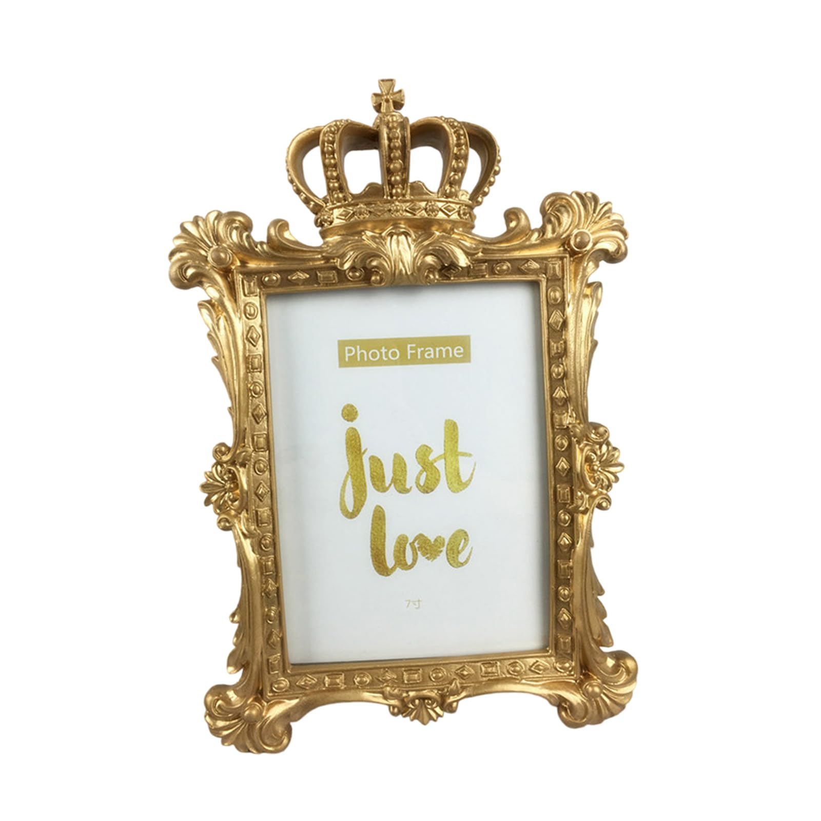 Stylish European Resin Crowns Shape Picture Frame Decorative Photo Frame for Wedding Anniversary Desktop Display Gift Resin Picture