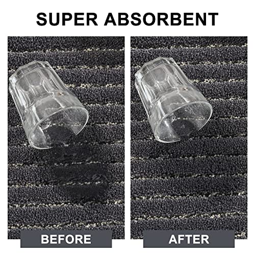 Beqhause Kitchen Floor Mat Dark Grey Kitchen Rugs Non Slip Machine Washable Kitchen Mat Set Of 2 With Tpr Backing 100% Polyester Soft And Absorbent Kitchen Mats For Floor 20X30Inch/20X48Inch #TOP3