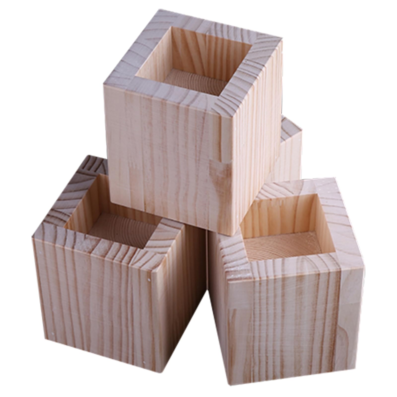 LuminaCreek Heavy Duty Wooden Furniture Riser, Wood Furniture Risers 3-20cm Height 4 Pcs 500KG Load(A 5cm Increase Height 5cm)