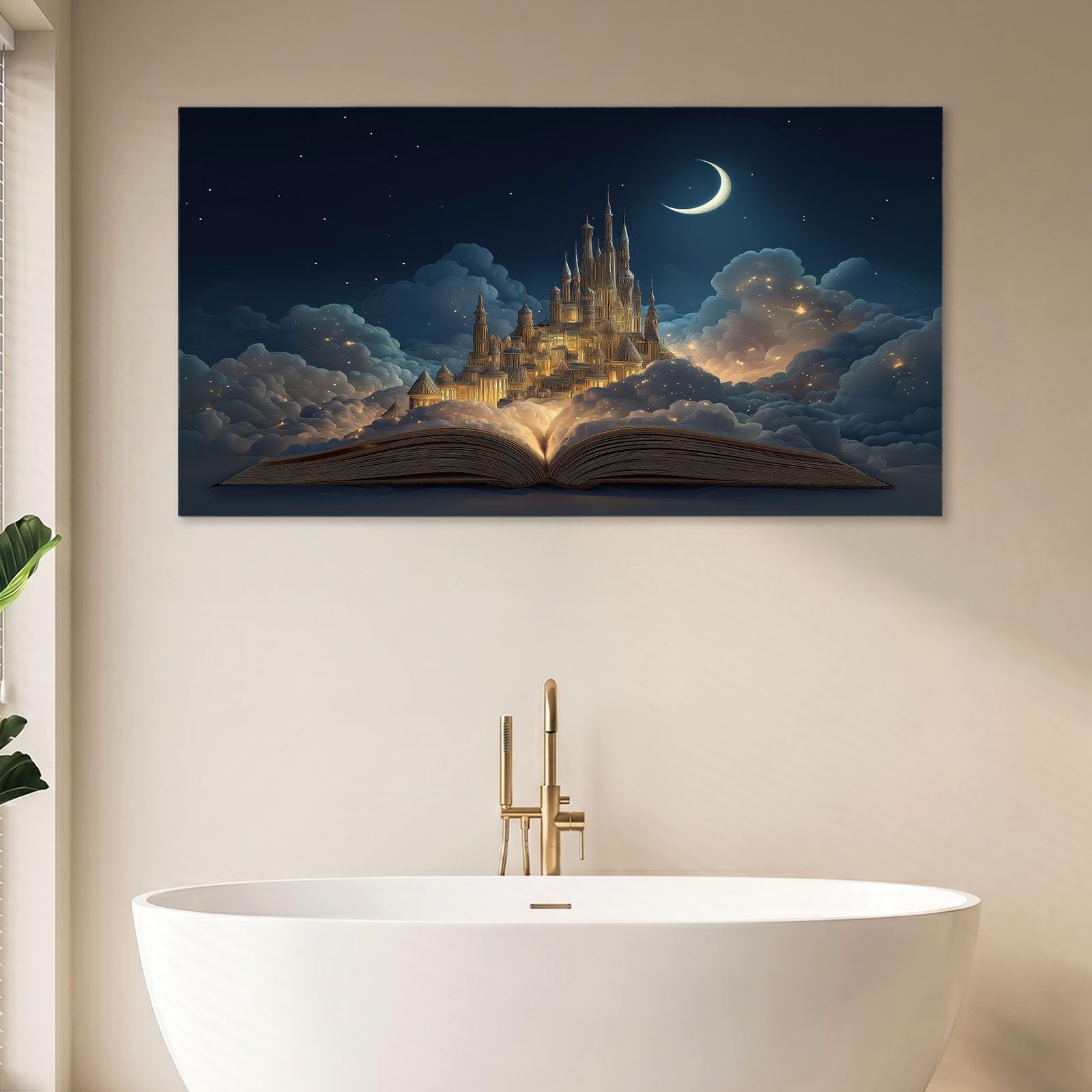 Fantasy - Lienzo decorativo para pared, 160 x 80 cm, color negro