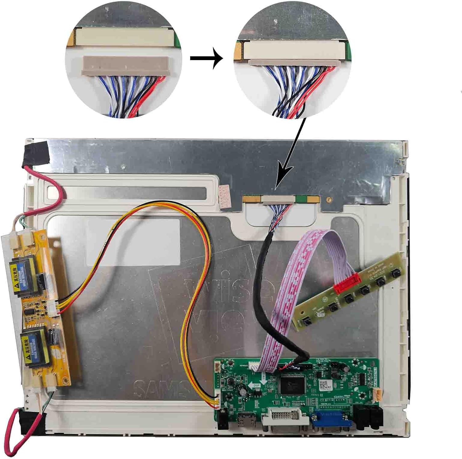 DVI VGA Audio Controlller Kit for 15" 1024x768 2Pin 4CCFL Backlight 20Pin LVDS LCD Screen LTM150XH LTA150B850F LQ150X1LW71N LQ150X1LW73