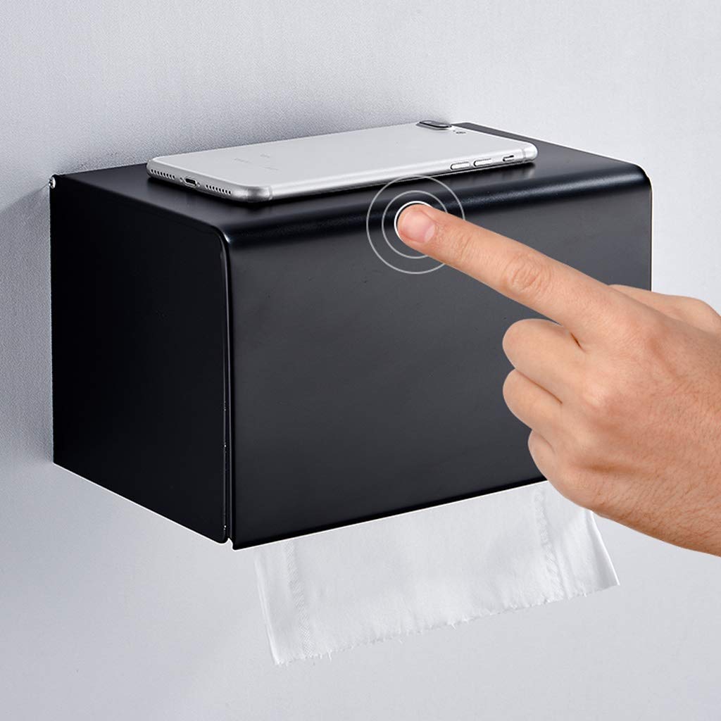 Carta Supporto del tovagliolo Nero Bagno Scatola del Tessuto in Acciaio Inox Tubo Carta igienica Bagno privato Servizi igienici Rack Vassoio Carta Carta igienica