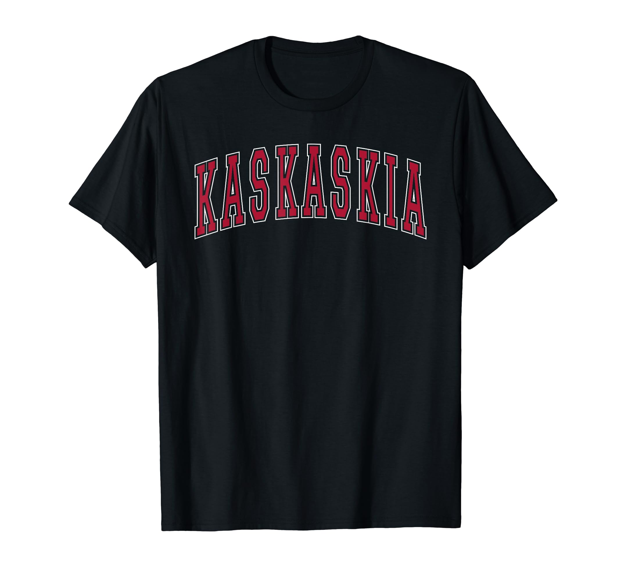 Kaskaskia Illinois ApparelKaskaskia Illinois Souvenir College Style Red Text T-Shirt