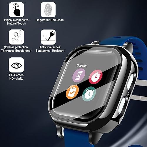 Miniatura 6 de Funda compatible con Gizmo Watch 2, protector de pantalla para niños, de vidrio templado, solo compatible con Verizon Gizmo Watch 2 (negro,