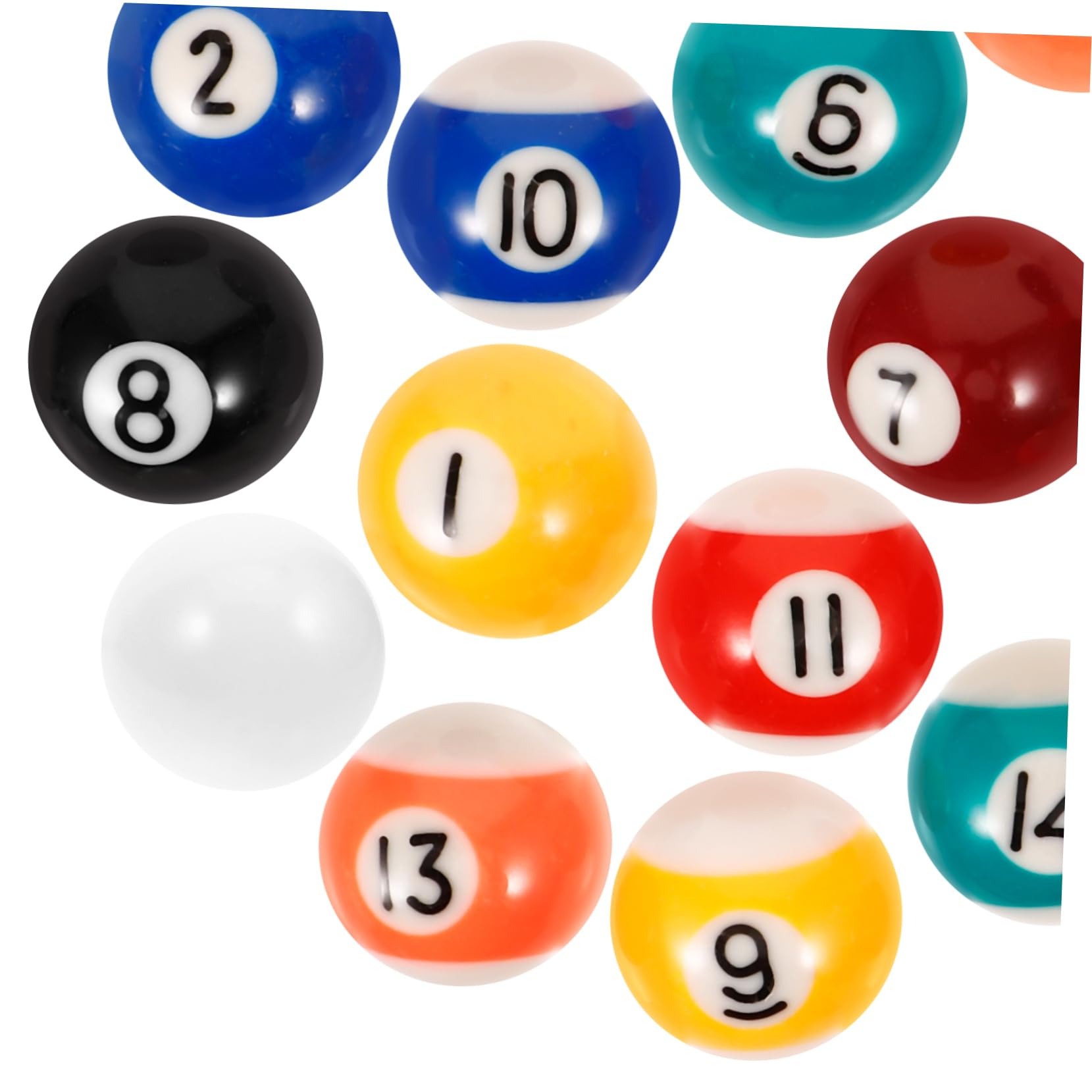 TOYANDONA Jeu de Boules de Billard Miniature en Résine pour Garçon et Filles, 16 Billes Résistantes à l'usure avec Finition Soignée, pour Jouer Billard la Maison