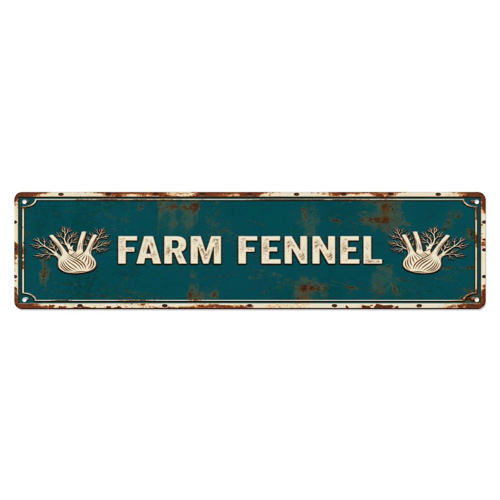 Metal Tin Sign FARM FENNEL Vintage Herb Rustic Farmhouse