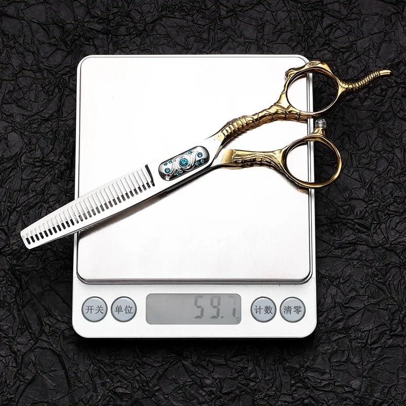 Tijeras para Cortar el Cabello, Tijeras de peluquería de 6 Pulgadas, Tijeras Planas de Acero Inoxidable, Tijeras de Dientes Finos, Juego de Tijeras Especiales para barbería