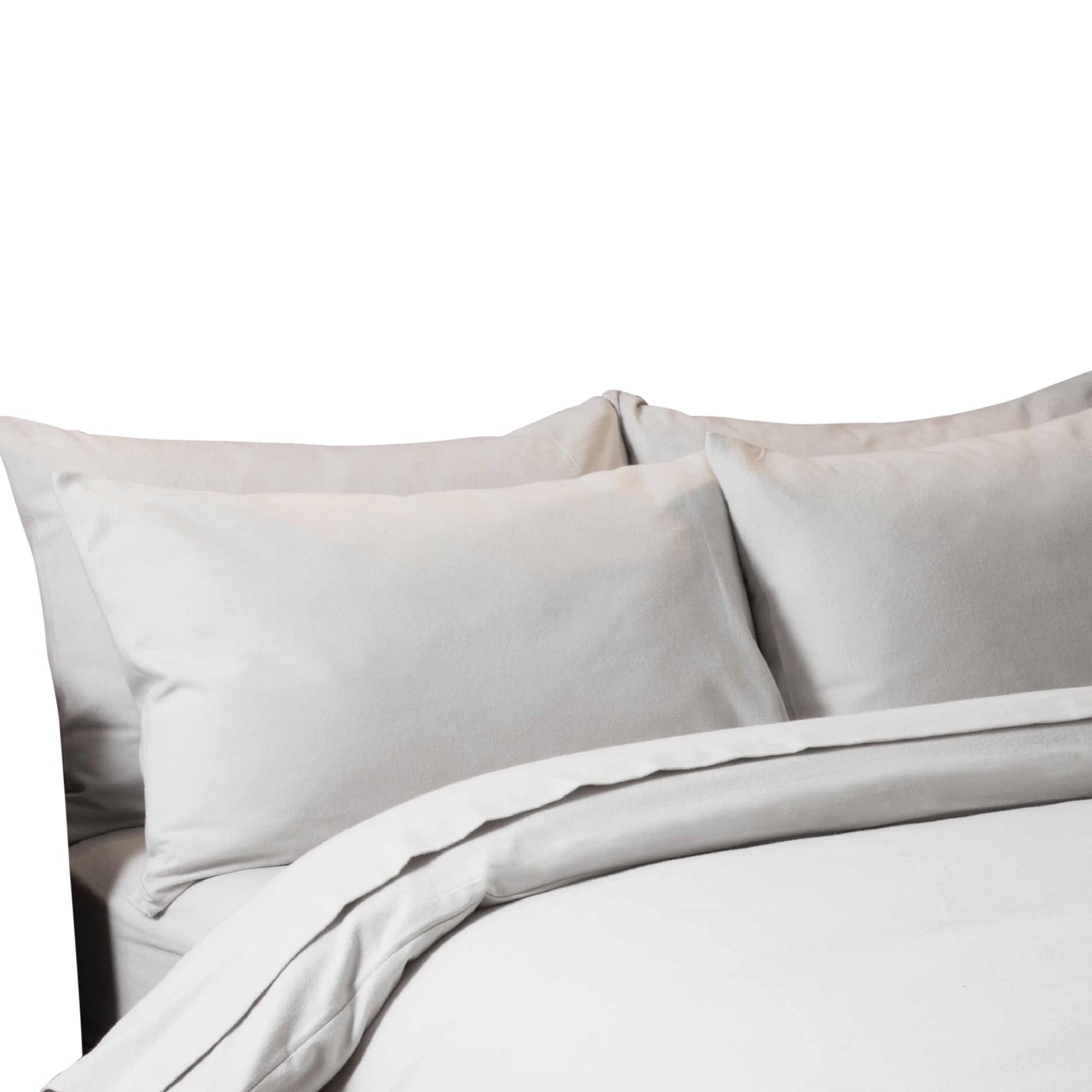 Belledorm Brushed Cotton Housewife Pillowcase Pair, Grey, One Size