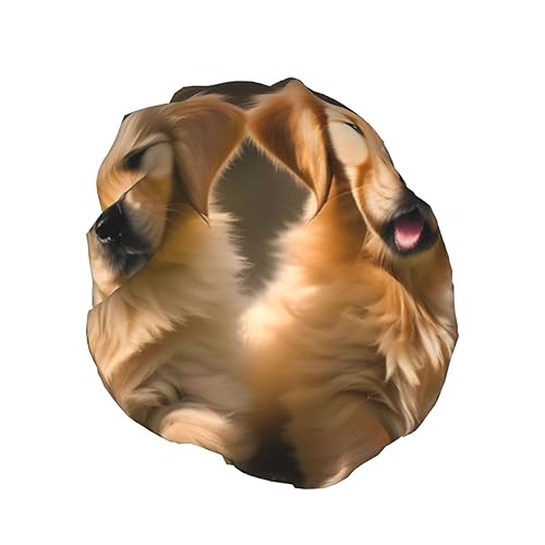 Miniatura 2 de Golden Retriever - Gorro de ducha reutilizable para mujer, doble capa impermeable, gorro de baño de secado rápido