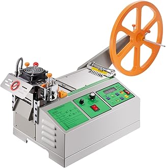 Automatic Webbing Cutting Machine, Hot and Cold Ribbon Cutting Machine with Adjustable Temperature and LCD Display, Auto Zipper Tapes Cutter for Nylon Webbing, Elastic Bands, Shoelaces