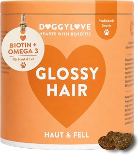 DoggyLove Glossy Hair, Haut- & Fellpflege für Deinen Hund, 140 Leckerli