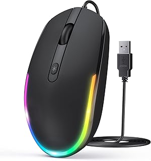 seenda Wired Mouse PC Computer Mouse with Wired 1600 DPI USB Mouse Wired for Laptop/PC/Computer/Mac, Black