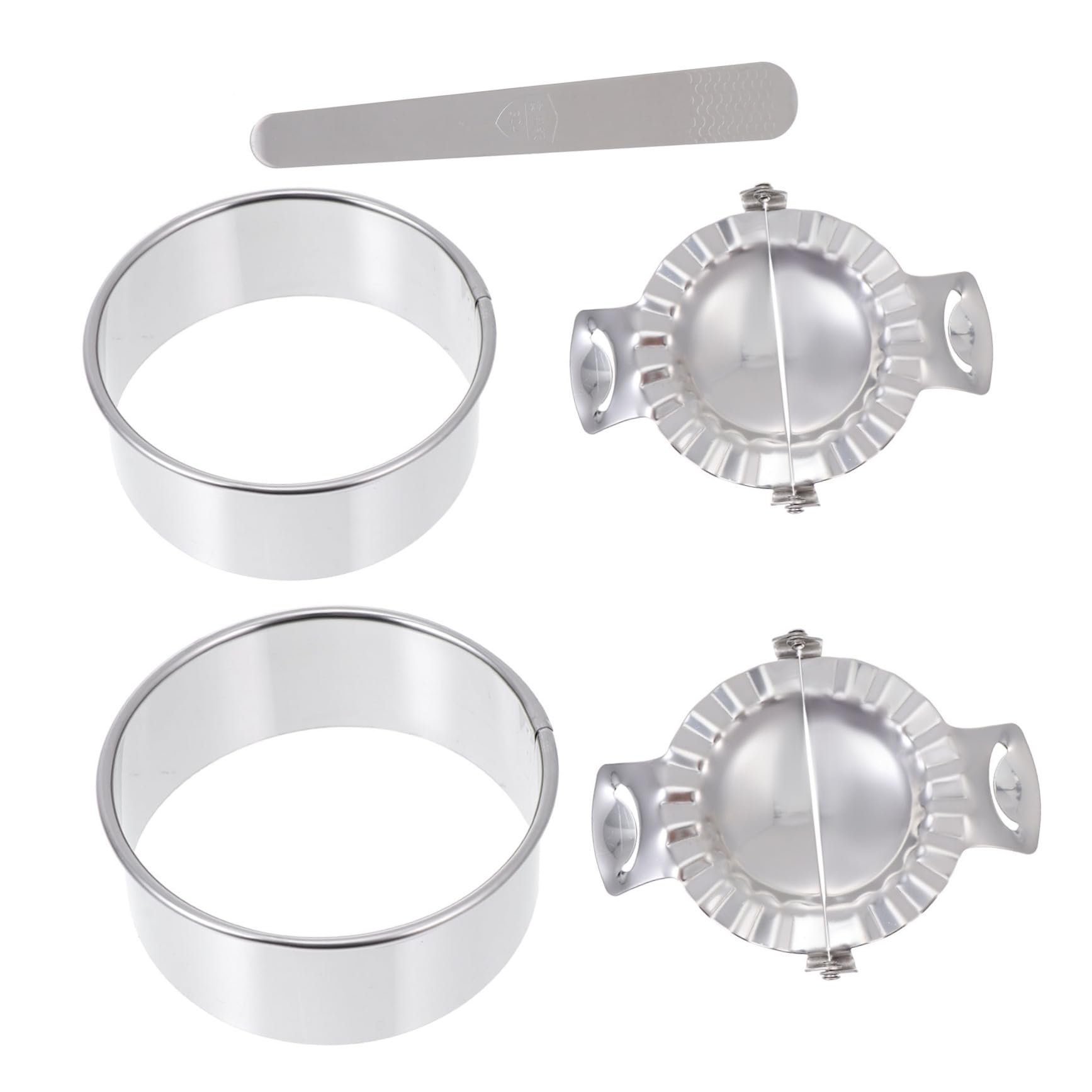 Ciieeo Dumpling Seal Tool Set 5pc Stainless Steel Mold Set Quick Easy Dumpling Making Perfect Present for Bakers