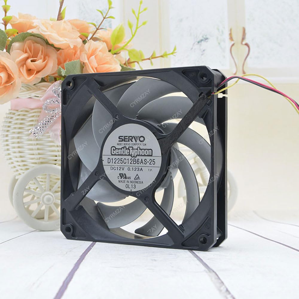 Compatible per SERVO D1225C12B6AS-25 12V 0.123A 12cm 12025 3-Wire Ventola Raffreddamento Ventilatore