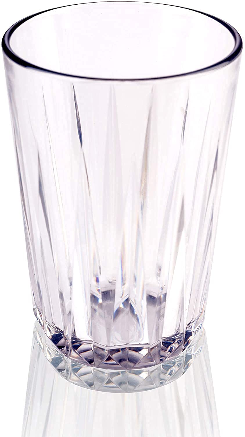 Set da 6 bicchieri in plastica Tritan di alta qualità, 0,2 litri, senza BPA, effetto cristallo, infrangibili, riutilizzabili e lavabili in lavastoviglie, 200 ml