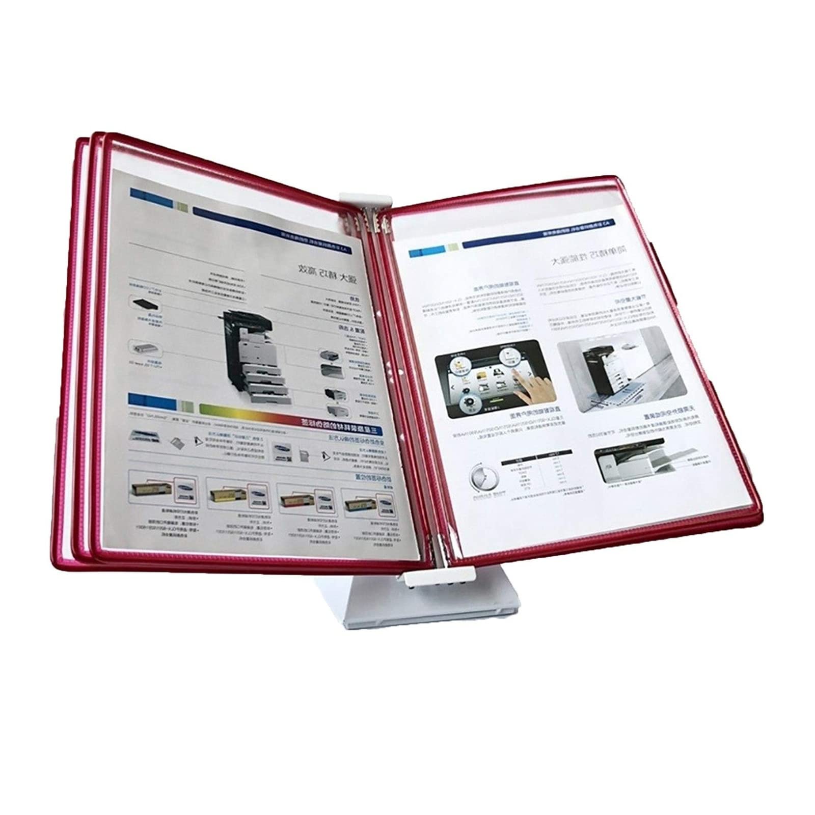 YNIYUJKL Desktop Reference Organizer File For Desk - Organizer, A4 Wall File, Holds 10 Sheets Of A4 Paper, Wall Hanging Guide,Red