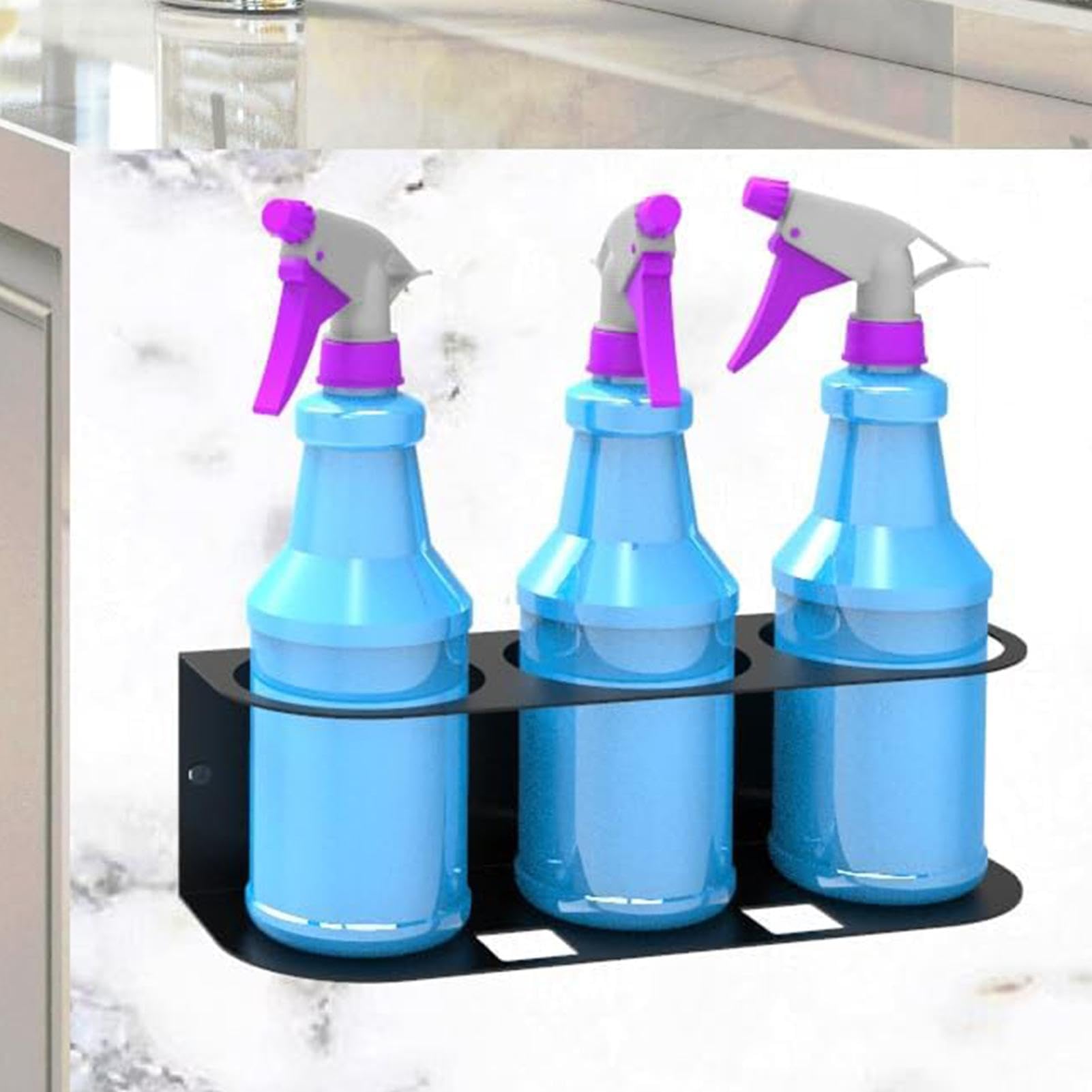 Porte-bouteilles pulvérisateur en métal | Support de rangement mural en acier robuste pour tout usage dans le garage et la maison