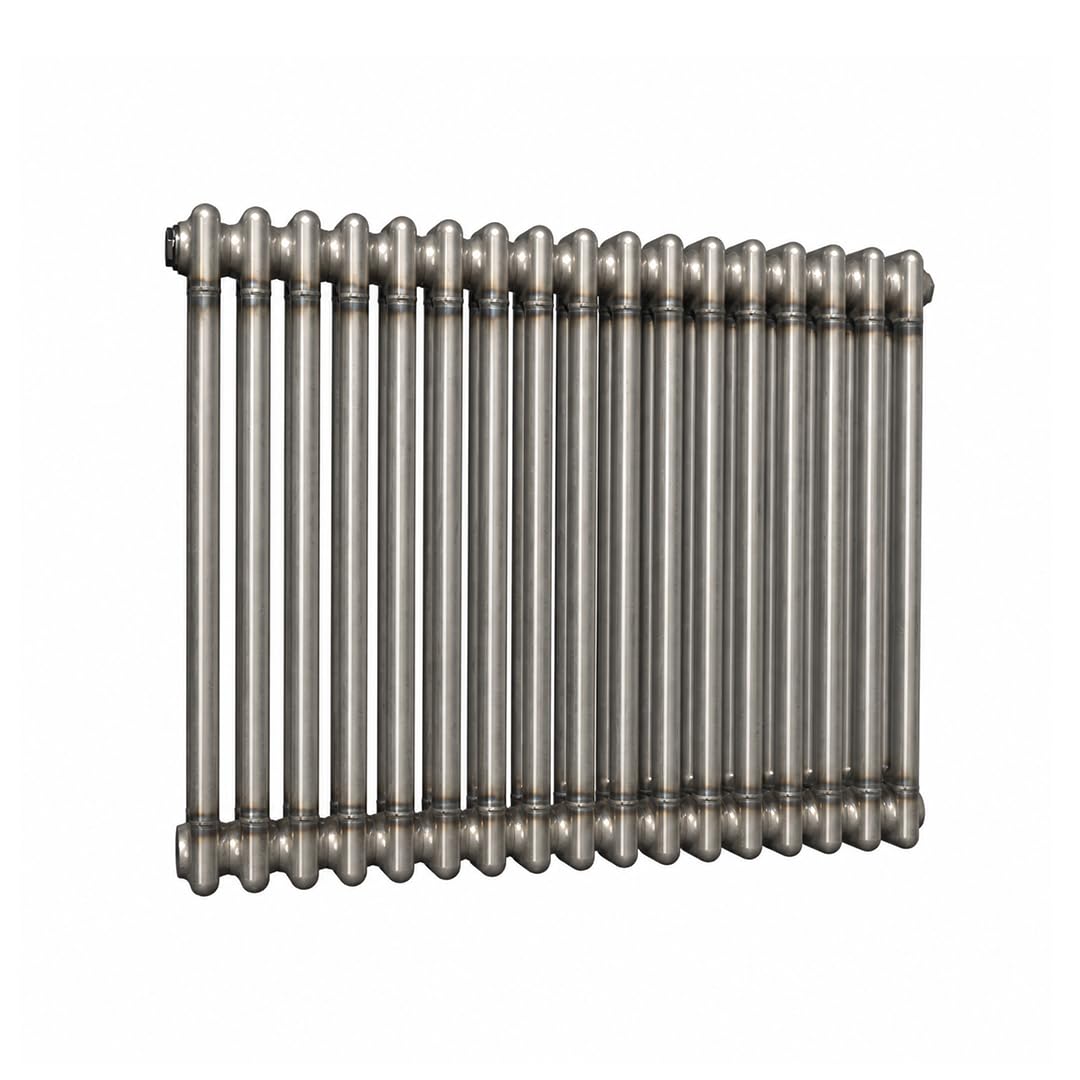 B&Q -  Bare Metal Lacquer Horizontal 2 Column Traditional Radiator 600mm (H) X 605mm (W)