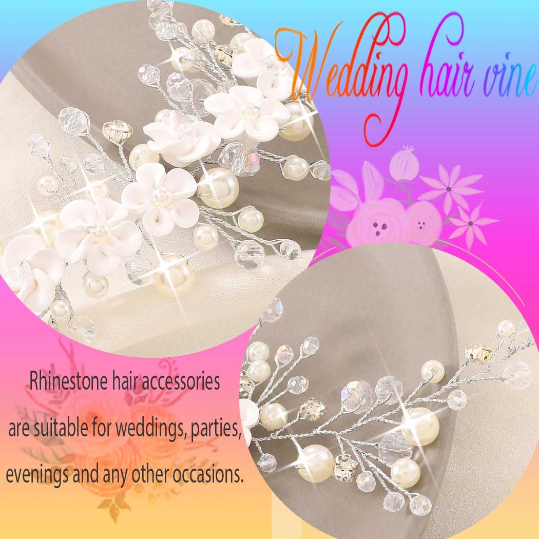 Cerchietto Per Capelli Sposa Con Rampicante, Farfalle E Cristalli - Unicra Argento