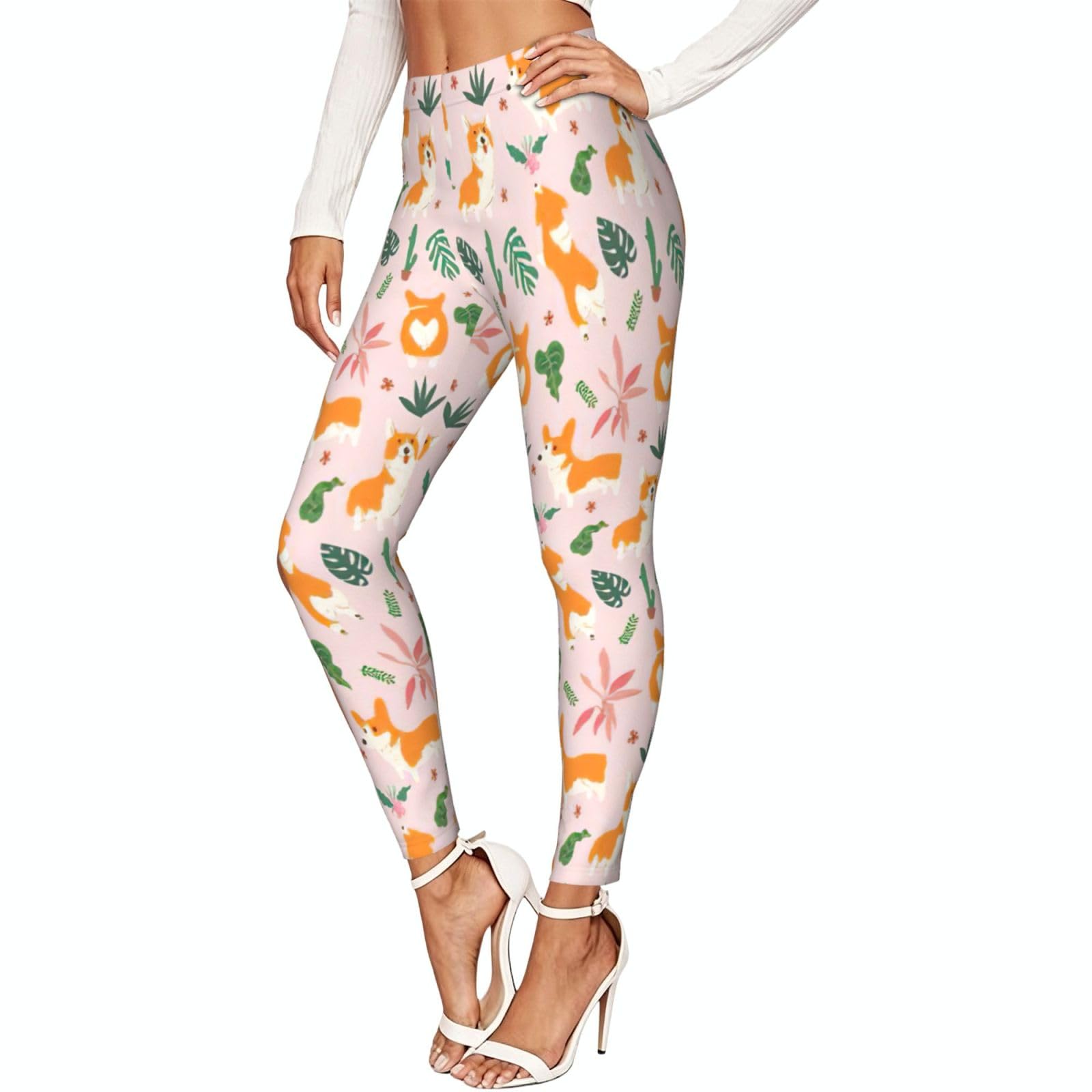 Leggings elasticos de corgi mallas de mujer largas para yoga y fitness 8