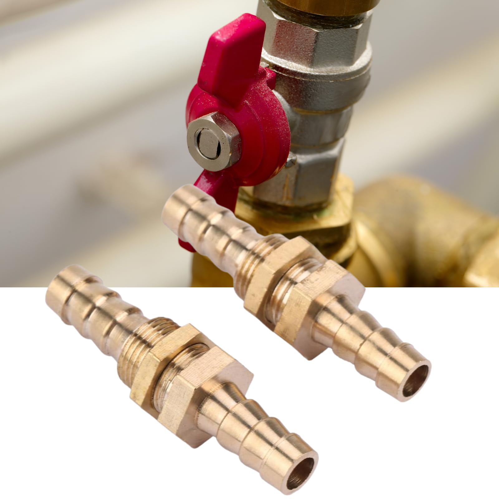 Raccordi Rapidi In Ottone Per Tubi - 2 Pezzi Da 6mm, Passaparete, Per Collegamenti Idraulici E Industriali