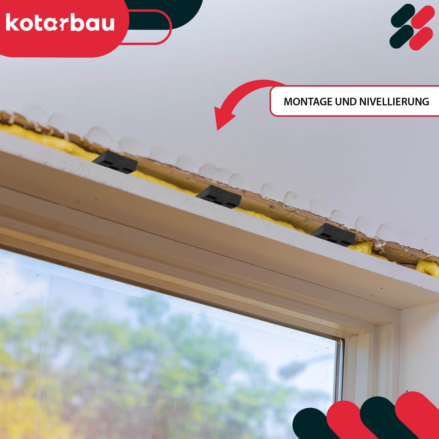 KOTARBAU® Juego de 250 cuñas de montaje de plástico, 94 x 44 x 14 mm, para ventanas, puertas, marcos de ventana, marcos de puertas, marcos de ventana, color negro