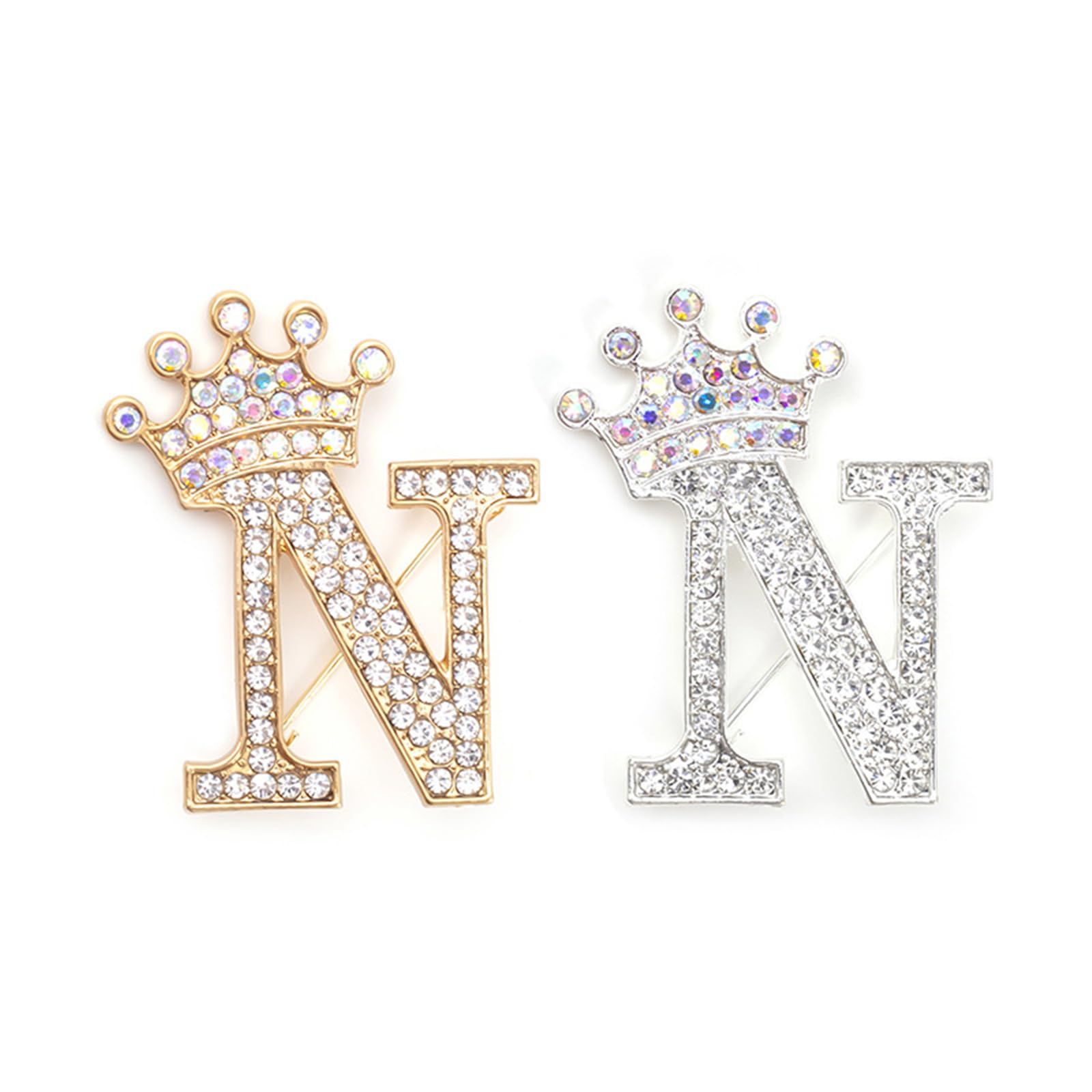 2Pcs Letter Brooches and Pins for Women A-Z Letter Brooch Pins Rhinestone Initial Accessories for Hat Backpacks Personal Custom Jewelry Gifts for Men Women